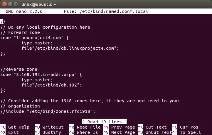 Adding zone files to local directory