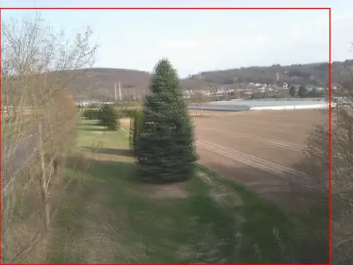 Durlach Aue - green right image for anaglyph image - the red rectangle marks the overlapping area