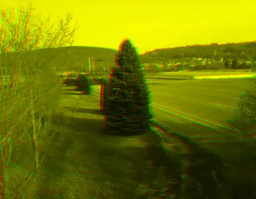 Durlach Aue - green right image for anaglyph - red filter on the right eye - green filter left eye