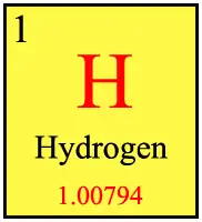This box represents Hydrogen on the Periodic table