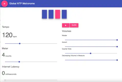 Screenshot of a global metronome